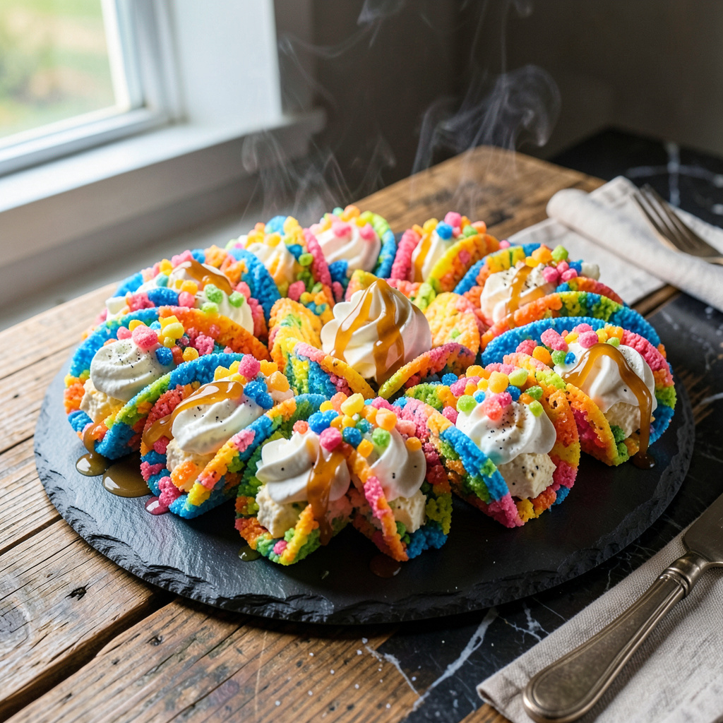 fruity pebbles cheesecake tacos recipe detailed visual guide