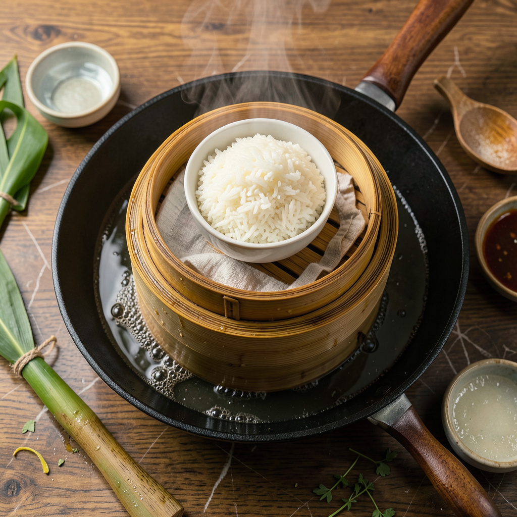 How to Steam Rice in a Bamboo Steamer: Fluffy Grains With Traditional ...
