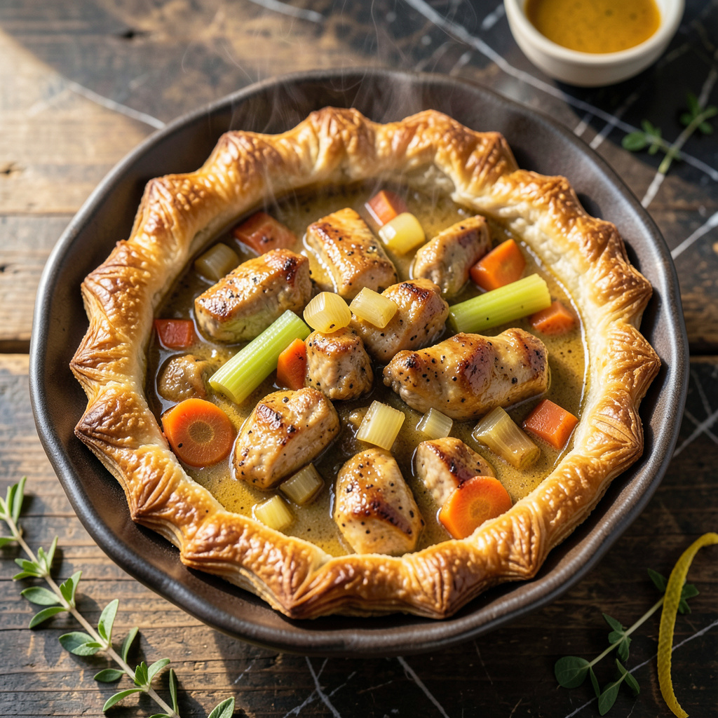 Curry Chicken Pot Pie Recipe: Flaky Crust Hugging Spiced Filling ...