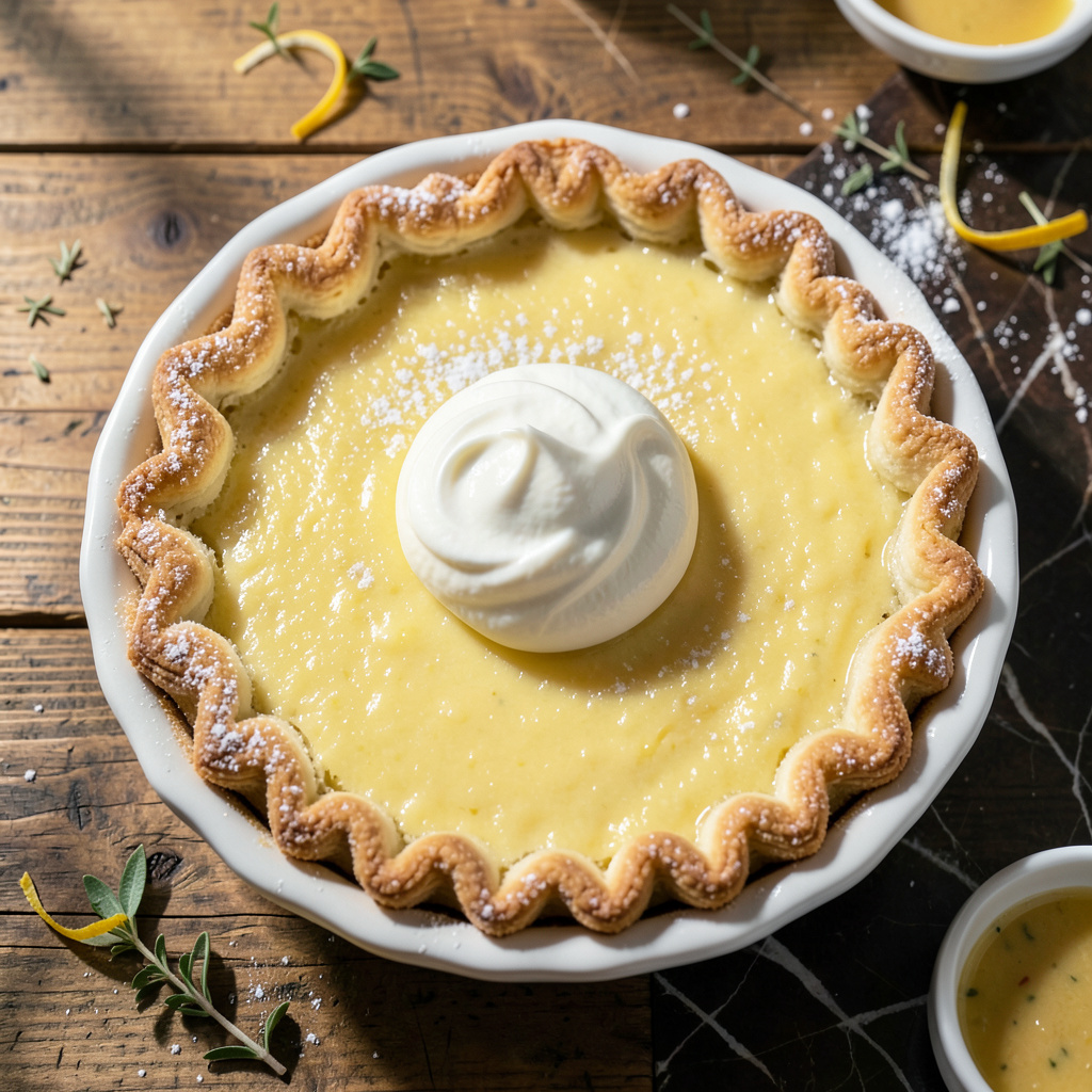 Complete Sour Cream Lemon Pie Marie Callender's Recipe: Tangy Cream Filling in a Buttery Crust overview image