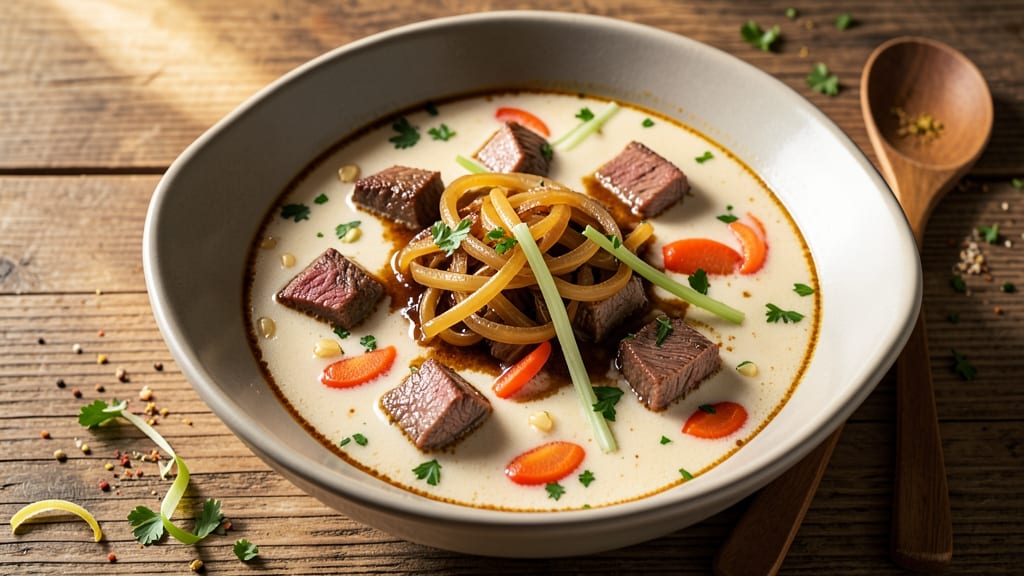 Creamy Beef Soup Recipe: Velvety Richness With Caramelized Onion Depth