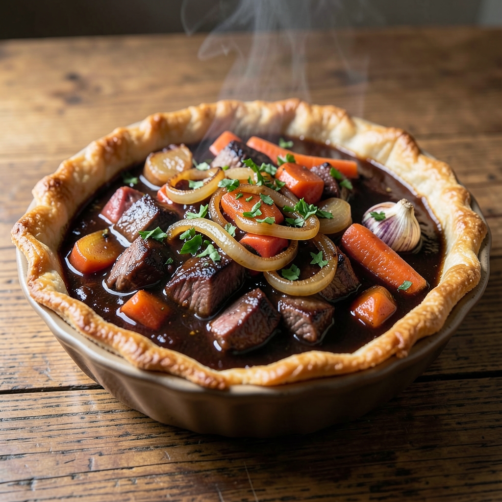 Petizers Irish Beef and Guinness Pie Recipe: Deep Stout Braised Meat with Flaky ...