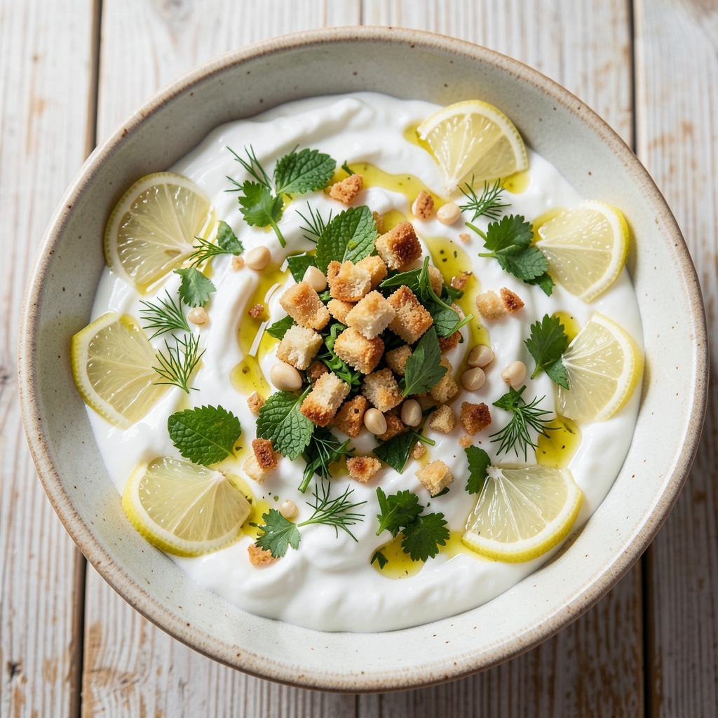 Authentic Fattoush Salad Dressing Recipe: Yogurt-Lemon Herbs With Crunchy Sumac Kick